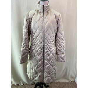 a.n.a. Quilted Light Gold Long Length Winter Coat - Large
